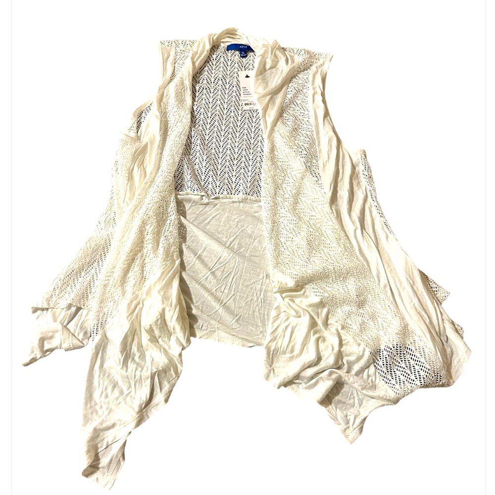 Apt 9 Ivory Assymetrical Knit Cardigan